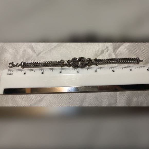 Love Knot Mesh Link Bracelet N925/14k w/ Diamonds - Picture 8 of 8